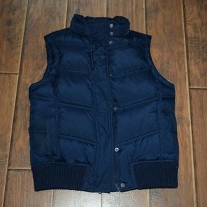 Gap Navy Blue Puffy Vest Size: S
